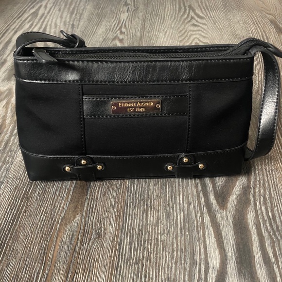Etienne Aigner Handbags - ETIENNE AIGNER | Black Shoulder Baguette Purse